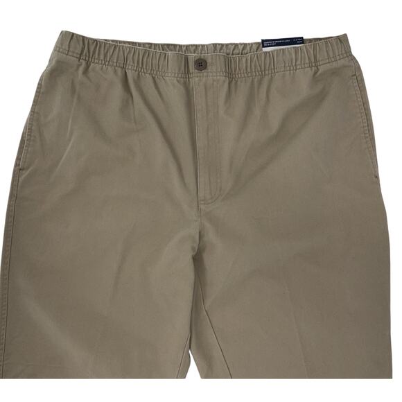 Lands' End Men's Traditional Fit Pants Flat Front Tan Large (36 / 38) Chino NWT - Picture 4 of 14